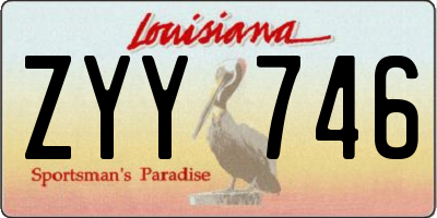 LA license plate ZYY746