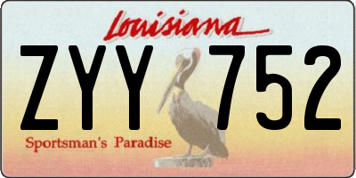 LA license plate ZYY752