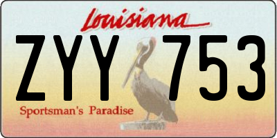 LA license plate ZYY753