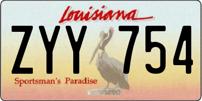 LA license plate ZYY754