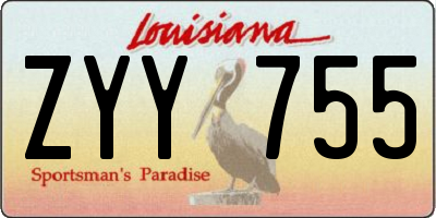 LA license plate ZYY755