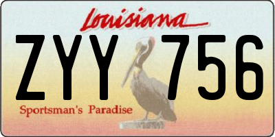 LA license plate ZYY756