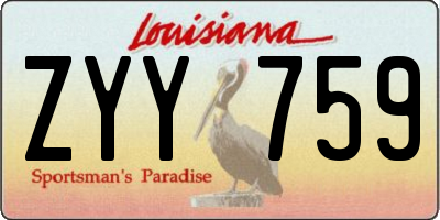 LA license plate ZYY759