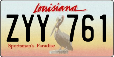 LA license plate ZYY761