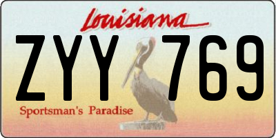 LA license plate ZYY769