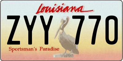 LA license plate ZYY770