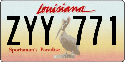 LA license plate ZYY771