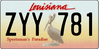 LA license plate ZYY781