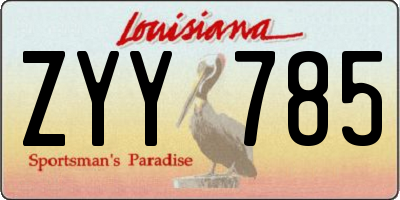 LA license plate ZYY785