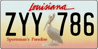 LA license plate ZYY786