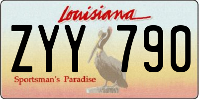 LA license plate ZYY790