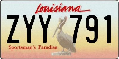 LA license plate ZYY791