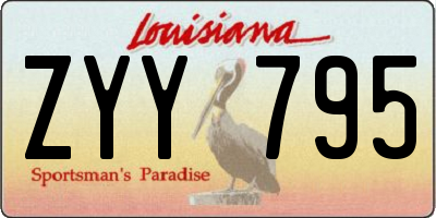 LA license plate ZYY795