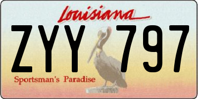 LA license plate ZYY797