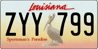 LA license plate ZYY799