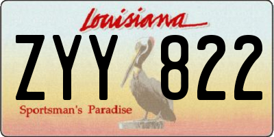 LA license plate ZYY822