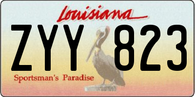 LA license plate ZYY823