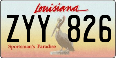 LA license plate ZYY826