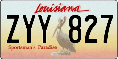 LA license plate ZYY827