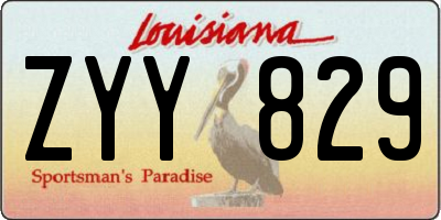 LA license plate ZYY829