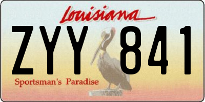 LA license plate ZYY841