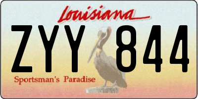 LA license plate ZYY844