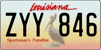 LA license plate ZYY846