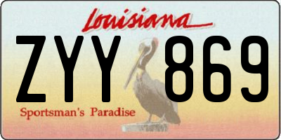 LA license plate ZYY869