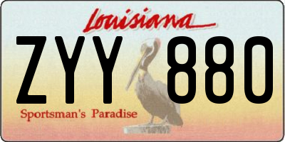 LA license plate ZYY880