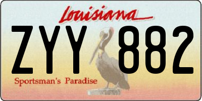 LA license plate ZYY882