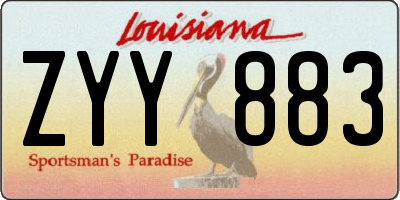 LA license plate ZYY883