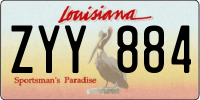 LA license plate ZYY884