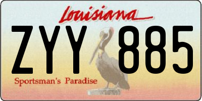 LA license plate ZYY885