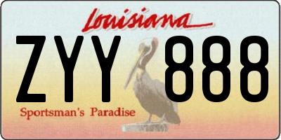 LA license plate ZYY888