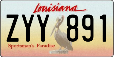 LA license plate ZYY891