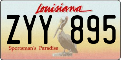 LA license plate ZYY895