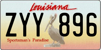 LA license plate ZYY896