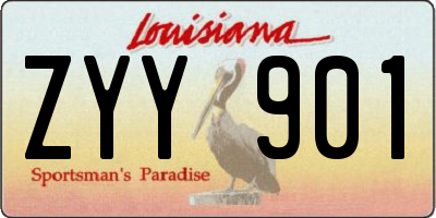 LA license plate ZYY901