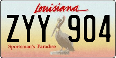 LA license plate ZYY904