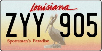 LA license plate ZYY905