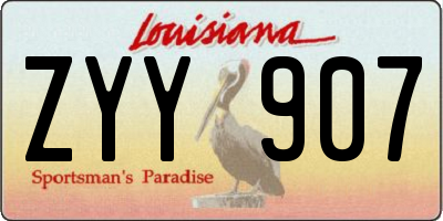 LA license plate ZYY907