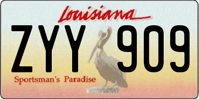 LA license plate ZYY909