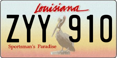 LA license plate ZYY910