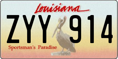 LA license plate ZYY914