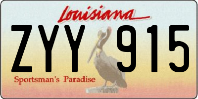 LA license plate ZYY915