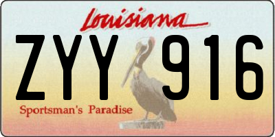 LA license plate ZYY916