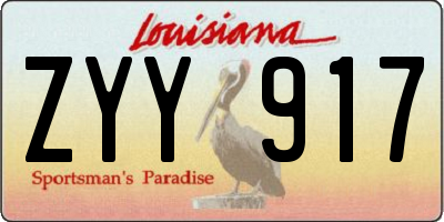 LA license plate ZYY917