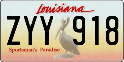 LA license plate ZYY918