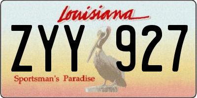 LA license plate ZYY927