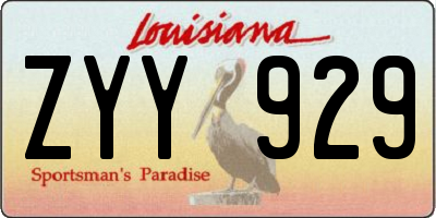 LA license plate ZYY929